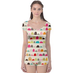 Scandinavian Folk Art Rainbow Road Boyleg Leotard 