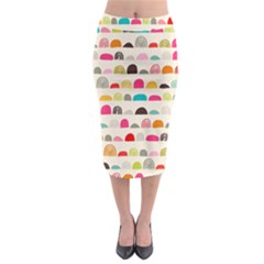 Scandinavian Folk Art Rainbow Road Midi Pencil Skirt by andStretch