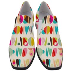 Scandinavian Folk Art Halfsies Women Slip On Heel Loafers