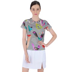 Scandinavian Birds Feather Weather Women s Sports Top