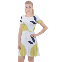 Laser Lemons Cap Sleeve Velour Dress  by andStretch