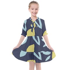 Laser Lemon Navy Kids  All Frills Chiffon Dress by andStretch