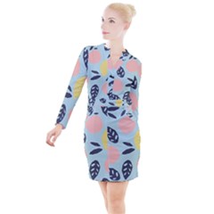 Orchard Fruits Button Long Sleeve Dress by andStretch