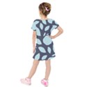Orchard Fruits in Blue Kids  Short Sleeve Velvet Dress View2