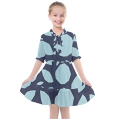 Orchard Fruits In Blue Kids  All Frills Chiffon Dress by andStretch