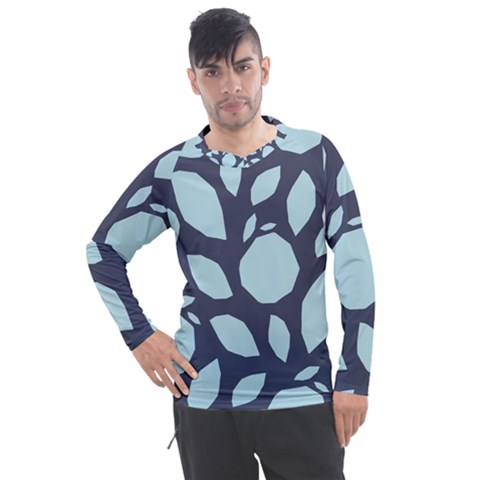 Orchard Fruits In Blue Men s Pique Long Sleeve Tee by andStretch