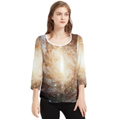 Galaxy Space Chiffon Quarter Sleeve Blouse by Sabelacarlos