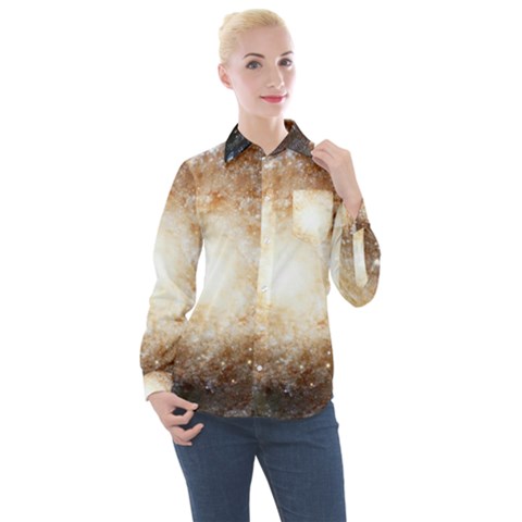 Galaxy Space Women s Long Sleeve Pocket Shirt by Sabelacarlos
