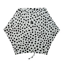 Black And White Seamless Cheetah Spots Mini Folding Umbrellas by LoolyElzayat