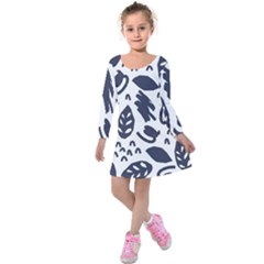 Orchard Leaves Kids  Long Sleeve Velvet Dress by andStretch