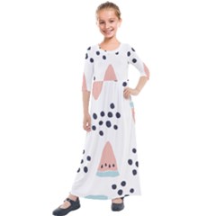 Watermelon Slice Kids  Quarter Sleeve Maxi Dress by andStretch