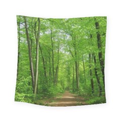 In The Forest The Fullness Of Spring, Green, Square Tapestry (small) by MartinsMysteriousPhotographerShop
