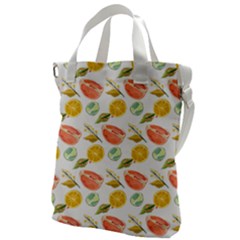 Citrus Gouache Pattern Canvas Messenger Bag by EvgeniaEsenina