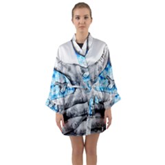 Hands Horse Hand Dream Long Sleeve Satin Kimono by HermanTelo