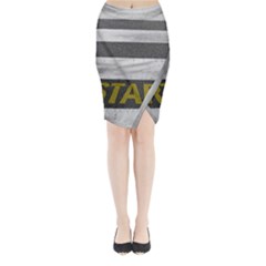 Asphalt Begin Bright Expectation Midi Wrap Pencil Skirt by HermanTelo