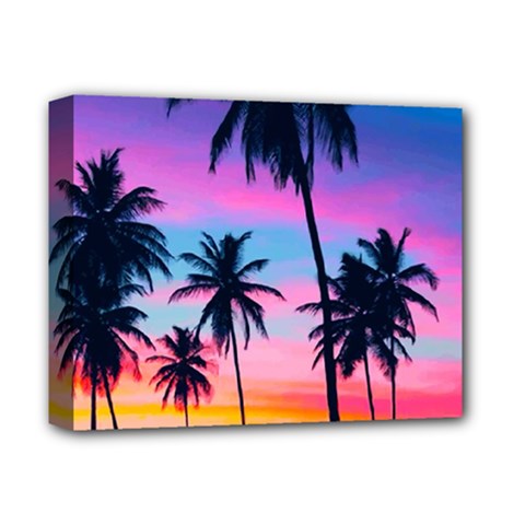 Sunset Palms Deluxe Canvas 14  X 11  (stretched) by goljakoff