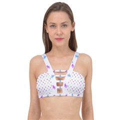 Multicolored Hands Silhouette Motif Design Cage Up Bikini Top by dflcprintsclothing