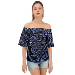 Fractal Madness Off Shoulder Short Sleeve Top by MRNStudios