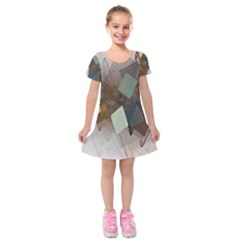 Geometry Diamond Kids  Short Sleeve Velvet Dress by Sparkle