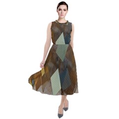 Geometry Diamond Round Neck Boho Dress by Sparkle