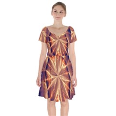 Sun Fractal Short Sleeve Bardot Dress by Sparkle