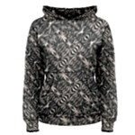 Modern Tribal Silver Ornate Pattern Print Women s Pullover Hoodie