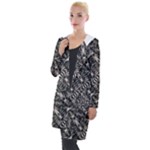 Modern Tribal Silver Ornate Pattern Print Hooded Pocket Cardigan