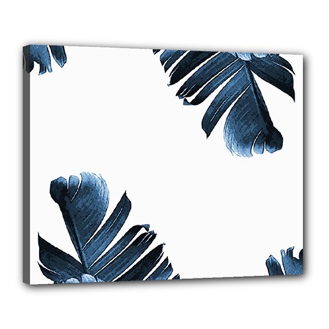 Blue Banana Leaves Canvas 20  X 16  (stretched) by goljakoff