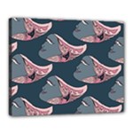 Doodle Queen Fish Pattern Canvas 20  x 16  (Stretched)