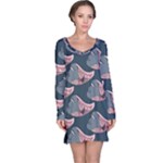 Doodle Queen Fish Pattern Long Sleeve Nightdress