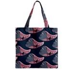 Doodle Queen Fish Pattern Zipper Grocery Tote Bag