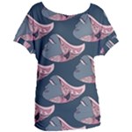 Doodle Queen Fish Pattern Women s Oversized Tee