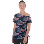 Doodle Queen Fish Pattern Tie-Up Tee