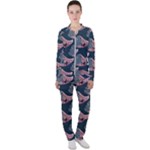 Doodle Queen Fish Pattern Casual Jacket and Pants Set