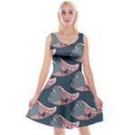 Doodle Queen Fish Pattern Reversible Velvet Sleeveless Dress