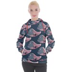 Doodle Queen Fish Pattern Women s Hooded Pullover