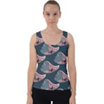 Doodle Queen Fish Pattern Velvet Tank Top