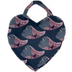 Doodle Queen Fish Pattern Giant Heart Shaped Tote