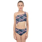 Doodle Queen Fish Pattern Spliced Up Two Piece Swimsuit