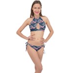 Doodle Queen Fish Pattern Cross Front Halter Bikini Set