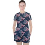 Doodle Queen Fish Pattern Women s Tee and Shorts Set
