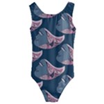 Doodle Queen Fish Pattern Kids  Cut-Out Back One Piece Swimsuit