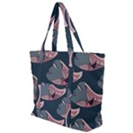 Doodle Queen Fish Pattern Zip Up Canvas Bag