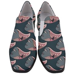 Doodle Queen Fish Pattern Women Slip On Heel Loafers by tmsartbazaar