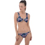 Doodle Queen Fish Pattern Ring Detail Crop Bikini Set