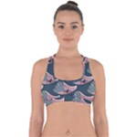 Doodle Queen Fish Pattern Cross Back Hipster Bikini Top 