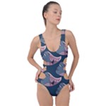 Doodle Queen Fish Pattern Side Cut Out Swimsuit