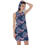 Doodle Queen Fish Pattern Racer Back Hoodie Dress