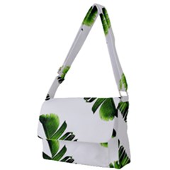 Green Banana Leaves Full Print Messenger Bag (l)
