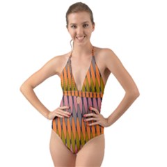 Zappwaits - Your Halter Cut-out One Piece Swimsuit by zappwaits